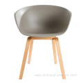 Armchair with Molded Plastic Shell With plywood legs